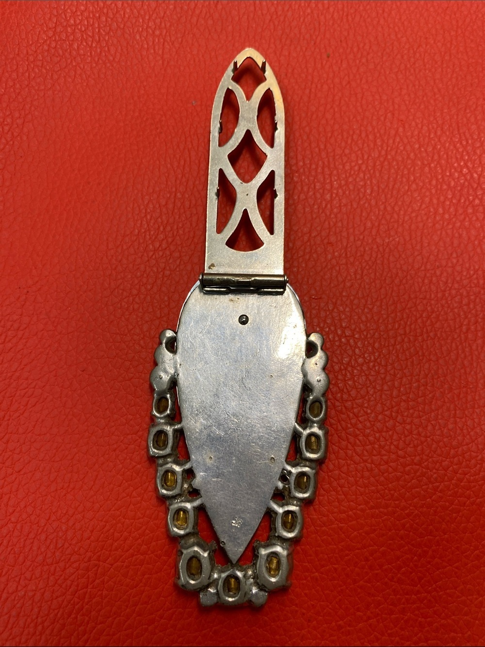 Art Deco Mother-of-Pearl Teardrop Statement Brooch/Fur Clip 1930s - Picture 4 of 5